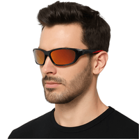 Polarized Goggle-Style Sunglasses | UV Protection Mirror Lens Eyewear
