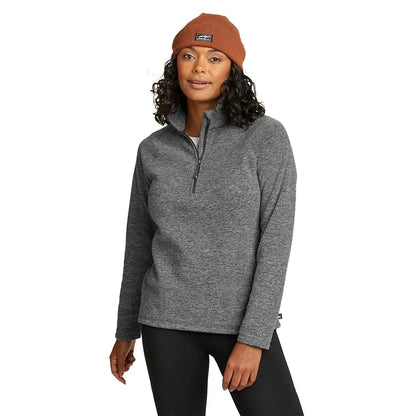 Eddie Bauer Womens Quest Fleece 1/4-Zip - Solid Charcoal Htr X-Large